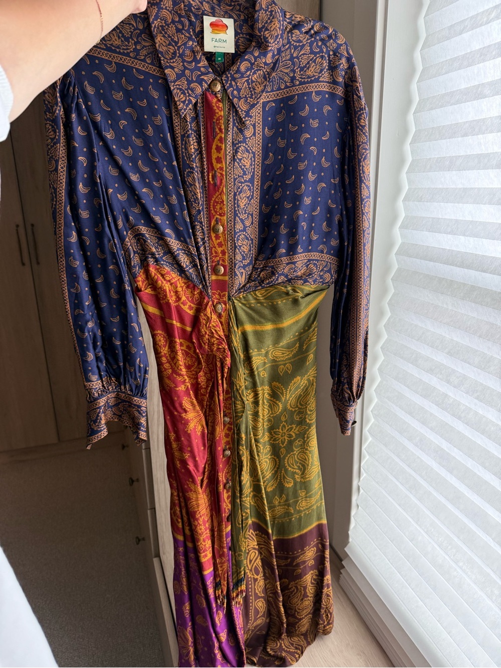 FARM Rio Multicolor Bandana-Print Midi Skirt — Purple, Red, Olive, Brown - Picture 3 of 6